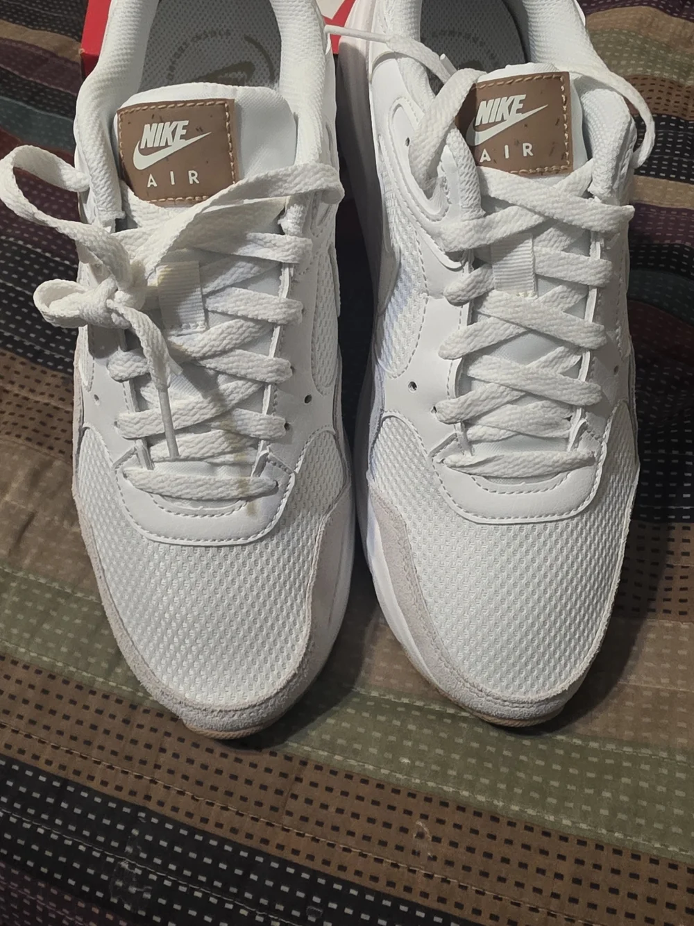 Nike Air Max White Suede & Mesh Sneakers